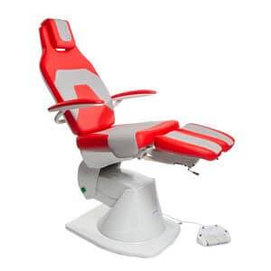 Fußpflege-Stuhl rot silber